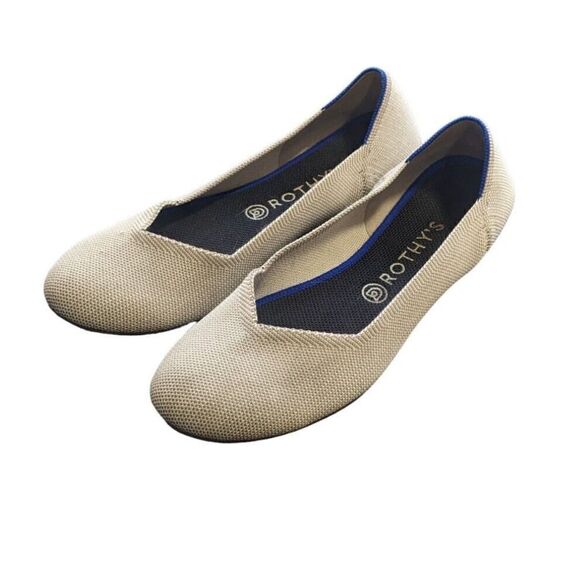 Rothys Grey Birdseye Classic Ballet Round Toe Shoe Flat‎ Knit Womens Size 11 - Picture 1 of 7